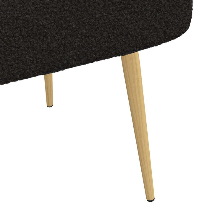 Bancă tapițată cu spătar Negru 110 x 60 x 76 cm Bouclé - WALTI WALTI