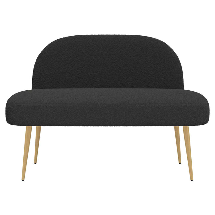 Bancă tapițată cu spătar Negru 110 x 60 x 76 cm Bouclé - WALTI WALTI