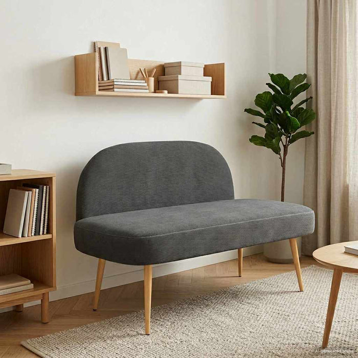 Bancă tapițată cu spătar Gri închis 110 x 60 x 76 cm - WALTI WALTI