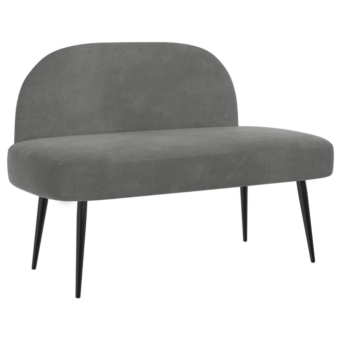 Bancă tapițată cu spătar Gri închis 110 x 60 x 76 cm Catifea WALTI