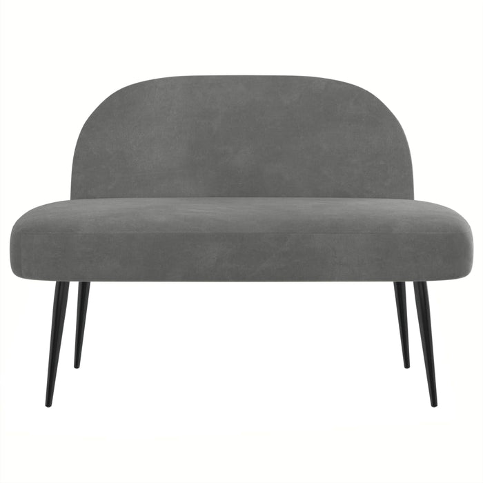 Bancă tapițată cu spătar Gri închis 110 x 60 x 76 cm Catifea WALTI