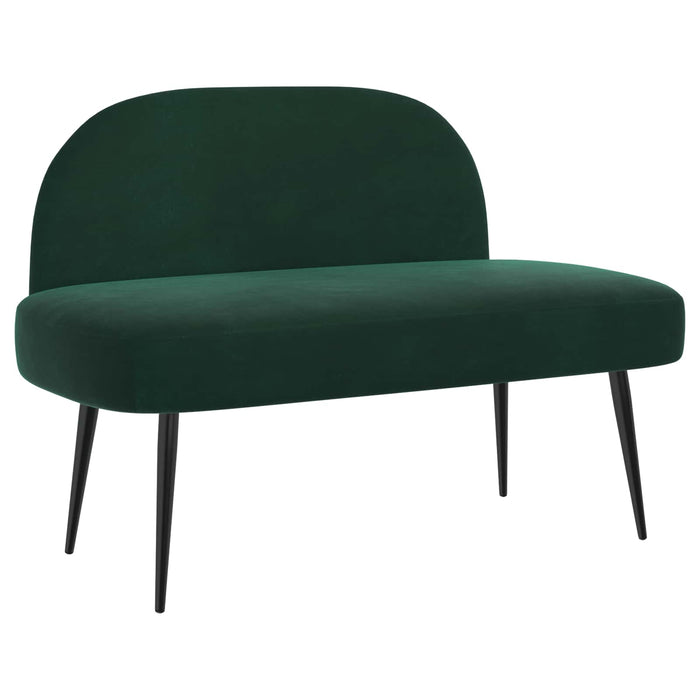 Bancă tapițată cu spătar Verde închis 110 x 60 x 76 cm Catifea WALTI