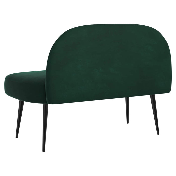 Bancă tapițată cu spătar Verde închis 110 x 60 x 76 cm Catifea WALTI