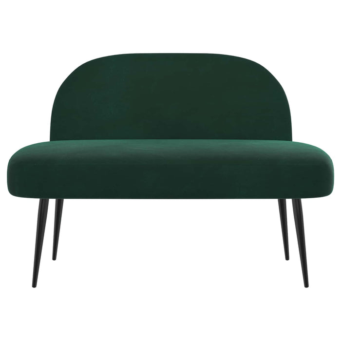Bancă tapițată cu spătar Verde închis 110 x 60 x 76 cm Catifea WALTI