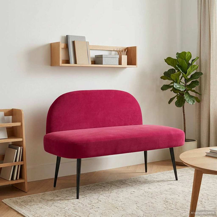 Bancă tapițată cu spătar bordo 110 x 60 x 76 cm Catifea - WALTI WALTI