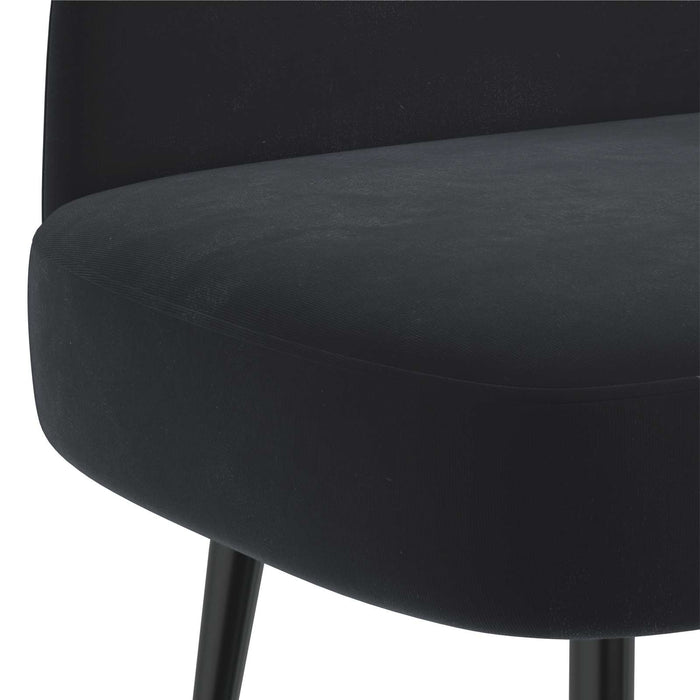 Bancă tapițată cu spătar Negru 110 x 60 x 76 cm Catifea - WALTI WALTI