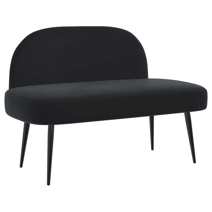 Bancă tapițată cu spătar Negru 110 x 60 x 76 cm Catifea - WALTI WALTI