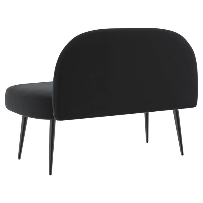 Bancă tapițată cu spătar Negru 110 x 60 x 76 cm Catifea - WALTI WALTI