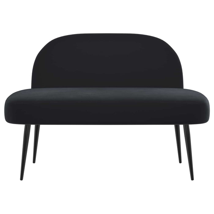 Bancă tapițată cu spătar Negru 110 x 60 x 76 cm Catifea - WALTI WALTI