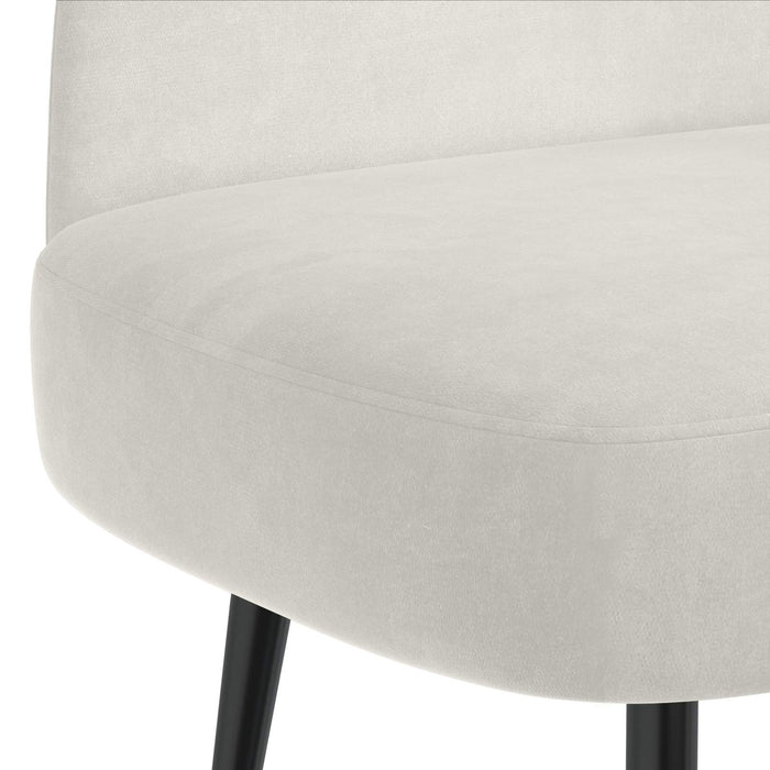 Bancă tapițată cu spătar Crem 110 x 60 x 76 cm Catifea WALTI
