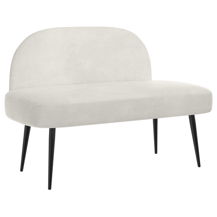 Bancă tapițată cu spătar Crem 110 x 60 x 76 cm Catifea WALTI