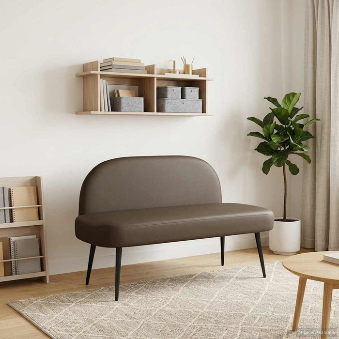 Bancă tapițată cu spătar Gri 110 x 60 x 76 cm Piele artificială WALTI