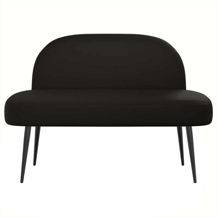 Bancă tapițată cu spătar Negru 110 x 60 x 76 cm - WALTI WALTI