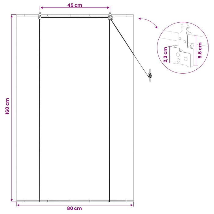Rulou textil Gri 80 x 160 cm Bambus WALTI