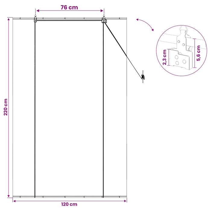 Rulou textil Gri 120 x 220 cm Bambus WALTI