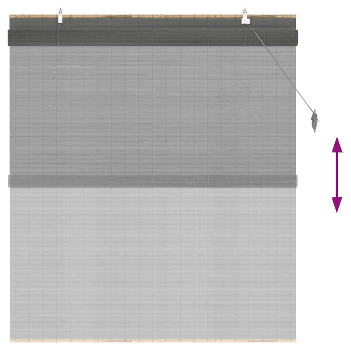 Rulou textil Gri 140 x 160 cm Bambus WALTI