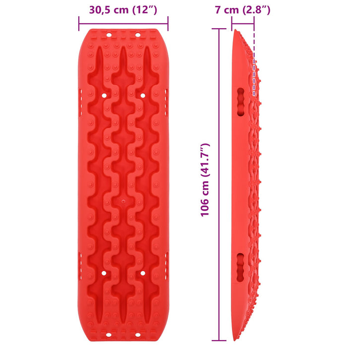 Placă de tracțiune 2 pcs Roșu 106 x 30,5 x 7 cm Nailon întărit WALTI
