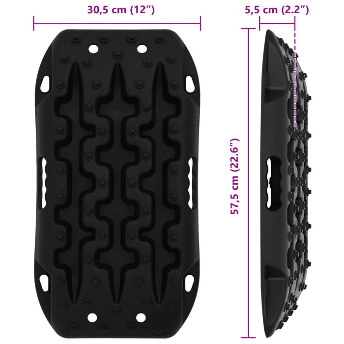 Placă de tracțiune 2 pcs Negru 57,5x30,5x5,5 cm Nailon întărit WALTI