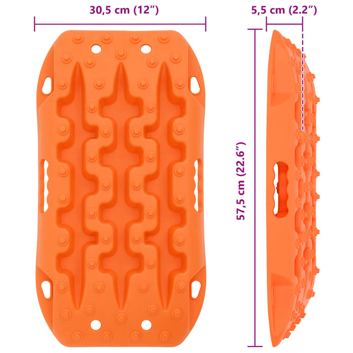 Placă de tracțiune 2 pcs Portocaliu 57,5x30,5x5,5 cm WALTI