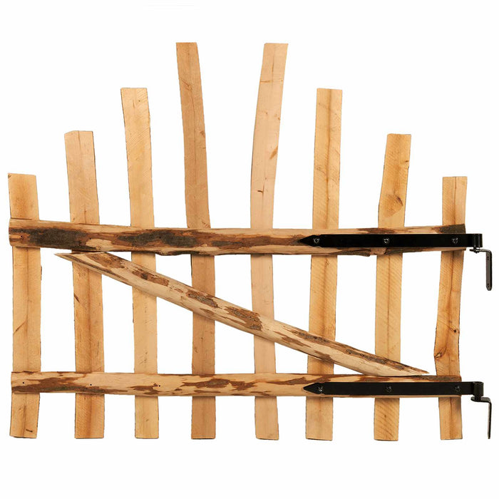 Poartă de gard arcuită 100 x 90 cm Lemn de Făglă Impregnat Maro WALTI