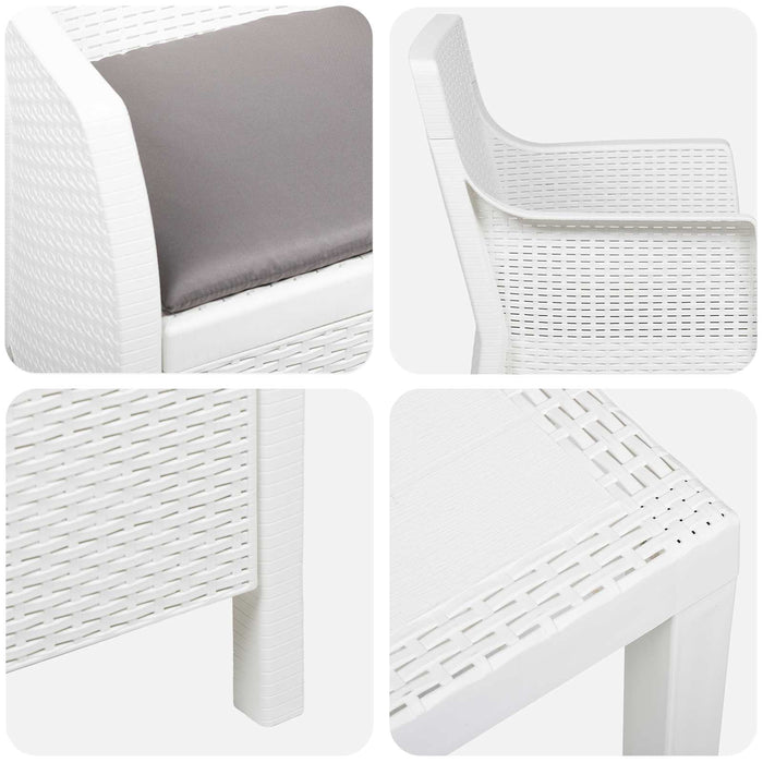 Set de lounge cu pernă 3 pcs Alb PP - WALTI WALTI
