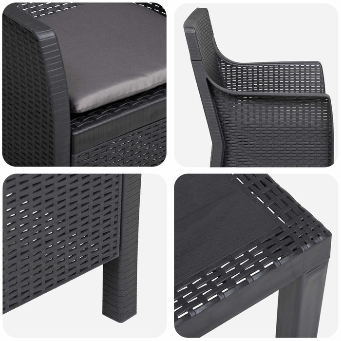 Set de lounge cu pernă 3 pcs Antracit PP - WALTI WALTI