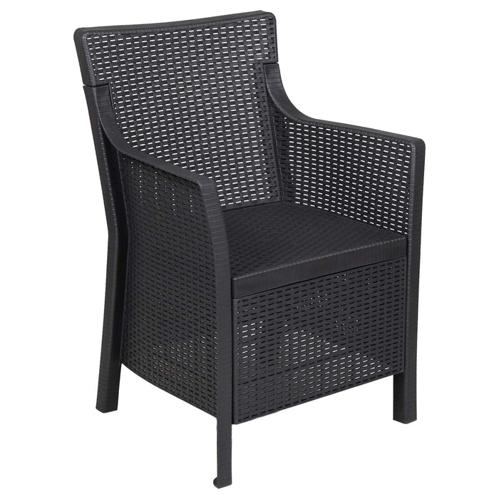 Set de lounge cu pernă 3 pcs Antracit PP - WALTI WALTI