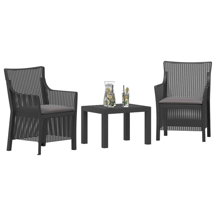 Set de lounge cu pernă 3 pcs Antracit PP - WALTI WALTI
