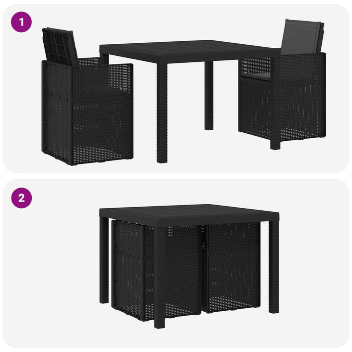 Set de masă pentru grădină cu pernă 3 pcs Antracit PP - WALTI WALTI
