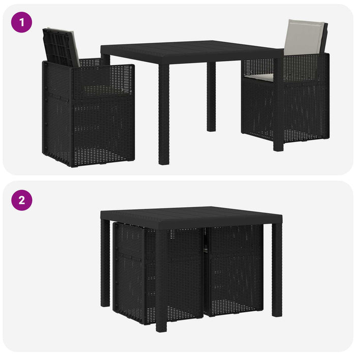 Set de masă pentru grădină 3 pcs Antracit, Gri deschis PP - WALTI WALTI