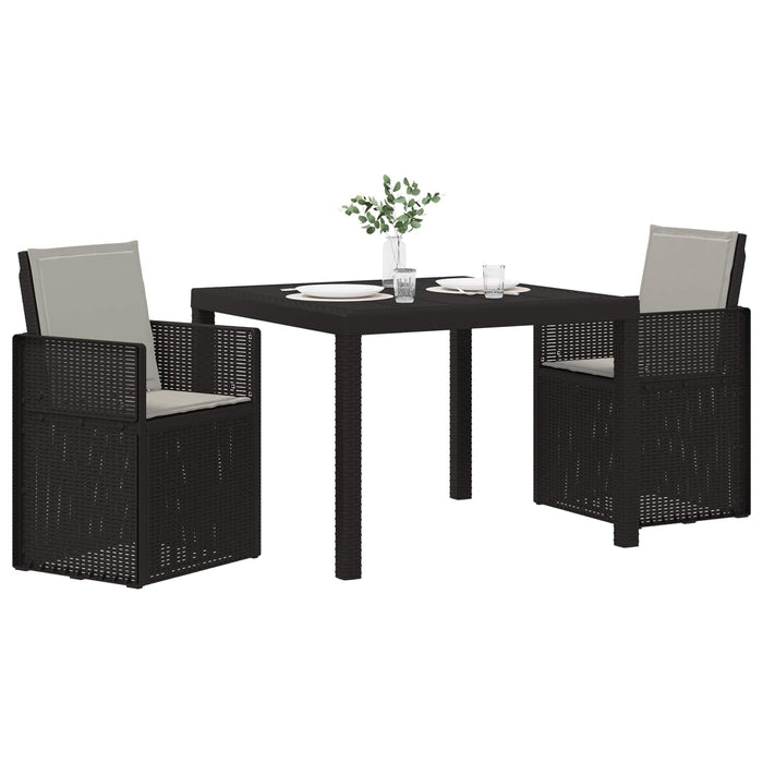 Set de masă pentru grădină 3 pcs Antracit, Gri deschis PP - WALTI WALTI