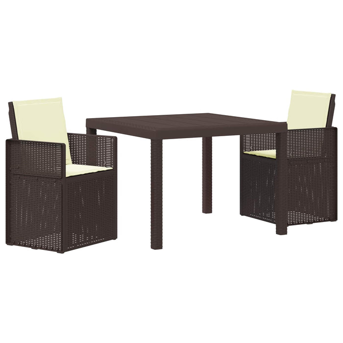 Set de masă pentru grădină cu pernă 3 pcs Maro și Crem PP - WALTI WALTI