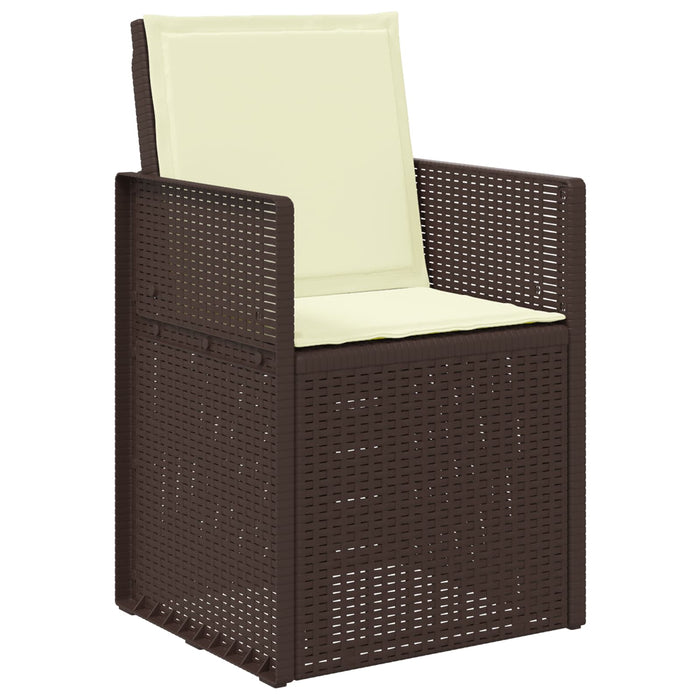 Set de masă pentru grădină cu pernă 3 pcs Maro și Crem PP - WALTI WALTI