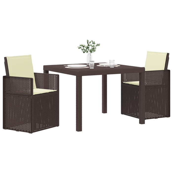 Set de masă pentru grădină cu pernă 3 pcs Maro și Crem PP - WALTI WALTI