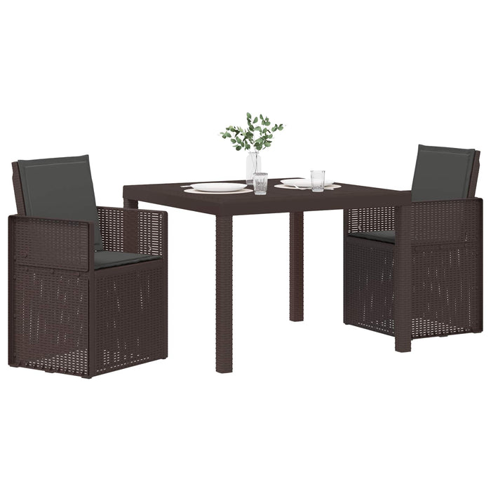 Set de masă pentru grădină cu pernă 3 pcs Maro și Antracit PP - WALTI WALTI