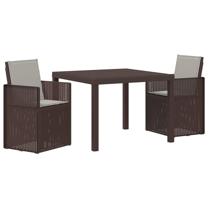 Set de masă pentru grădină 3 pcs Maro și gri deschis PP - WALTI WALTI