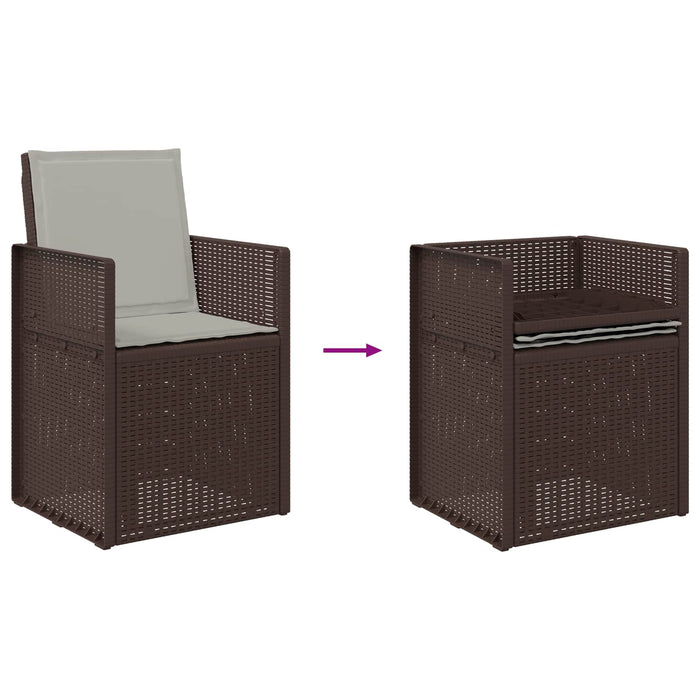 Set de masă pentru grădină 3 pcs Maro și gri deschis PP - WALTI WALTI