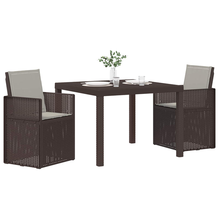 Set de masă pentru grădină 3 pcs Maro și gri deschis PP - WALTI WALTI