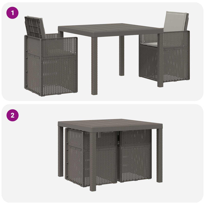 Set de masă pentru grădină 3 buc. Gri deschis PP WALTI