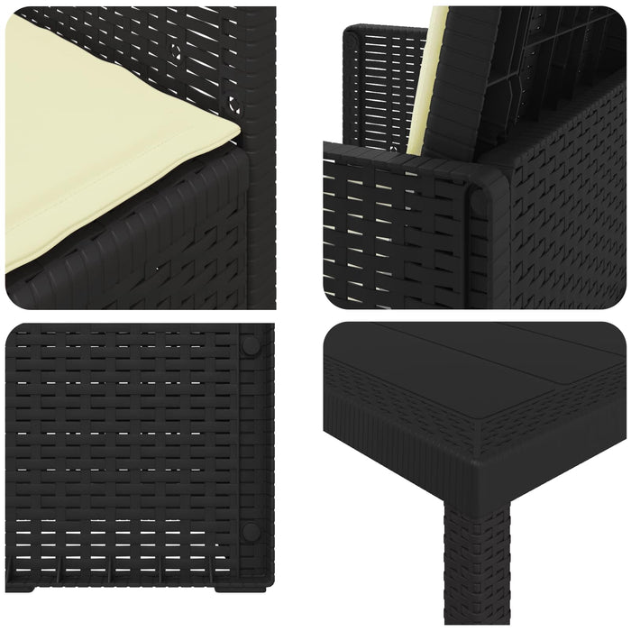 Set de masă pentru grădină cu pernă 5 pcs Antracit și crem PP - WALTI WALTI