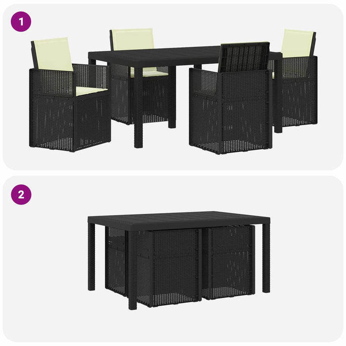 Set de masă pentru grădină cu pernă 5 pcs Antracit și crem PP - WALTI WALTI