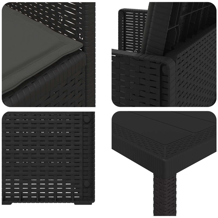 Set de masă pentru grădină cu pernă 5 pcs Antracit PP - WALTI WALTI