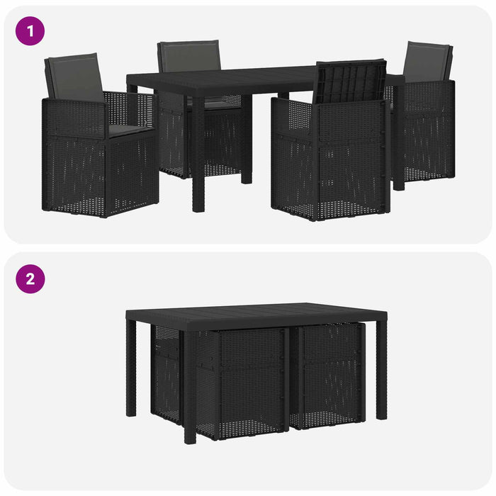 Set de masă pentru grădină cu pernă 5 pcs Antracit PP - WALTI WALTI