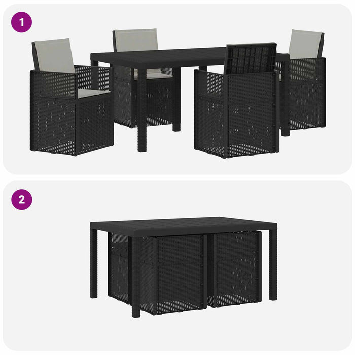 Set de masă pentru grădină 5 pcs Antracit, Gri deschis PP - WALTI WALTI