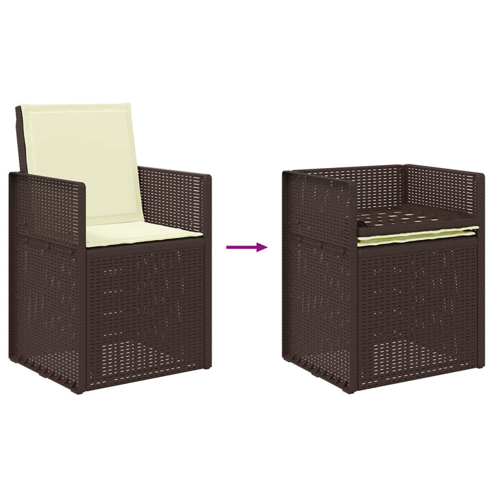 Set de masă pentru grădină cu pernă 5 pcs Maro și Crem PP - WALTI WALTI