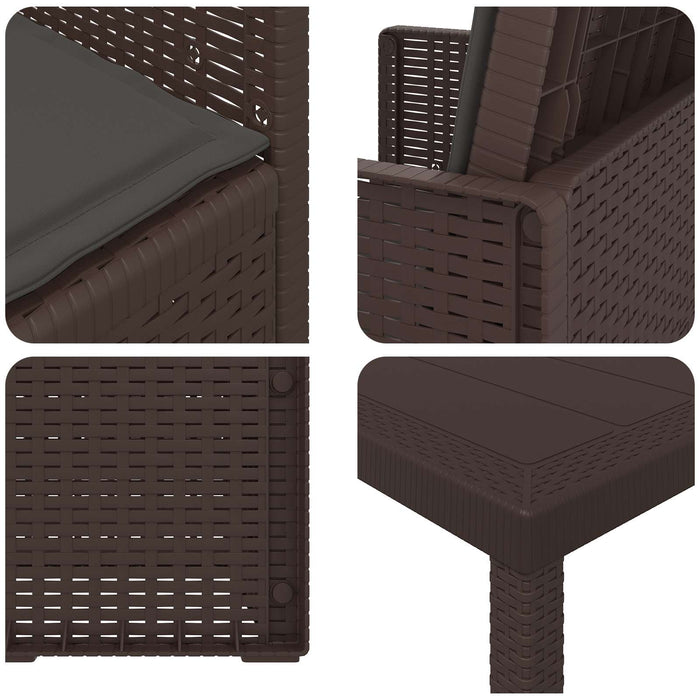Set de masă pentru grădină cu pernă 5 pcs Maro și Antracit PP - WALTI WALTI