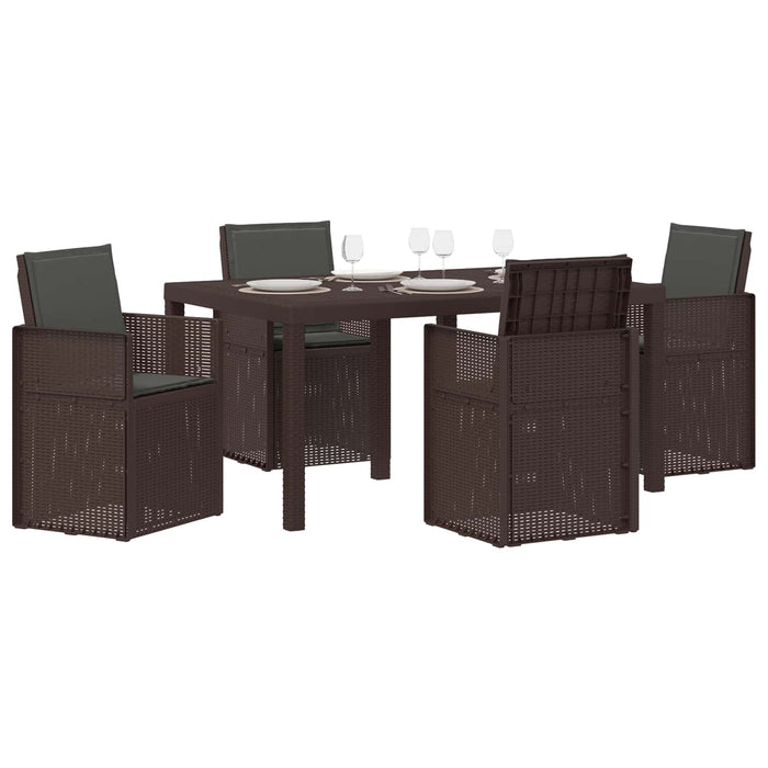 Set de masă pentru grădină cu pernă 5 pcs Maro și Antracit PP - WALTI WALTI