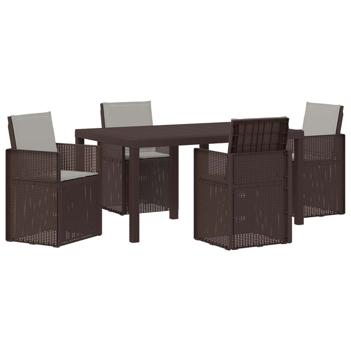 Set de masă pentru grădină 5 pcs Maro și gri deschis PP - WALTI WALTI