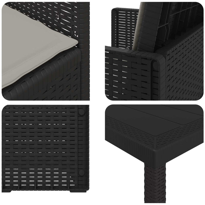 Set de masă pentru grădină 7 pcs Antracit, Gri deschis PP - WALTI WALTI