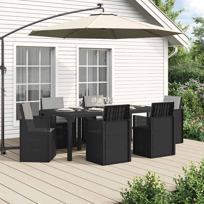 Set de masă pentru grădină 7 pcs Antracit, Gri deschis PP - WALTI WALTI